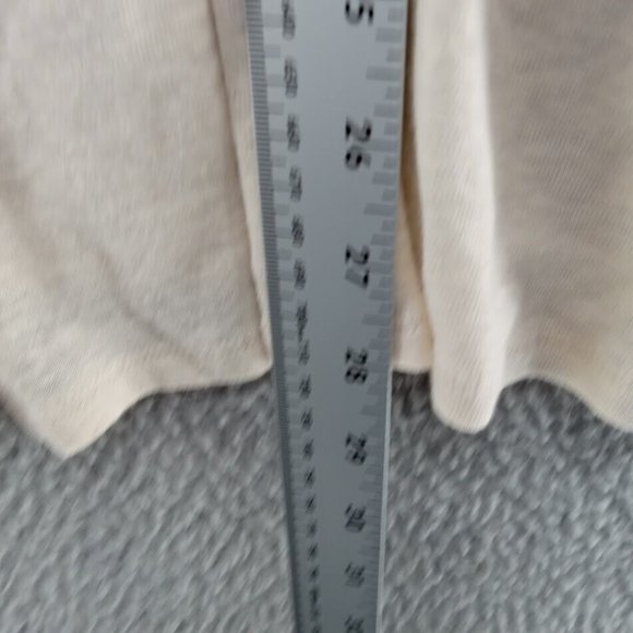 Lucky‎ Brand Sweater Womens 2X Cream Button Up Long Length Lightweight Linen - Picture 4 of 7